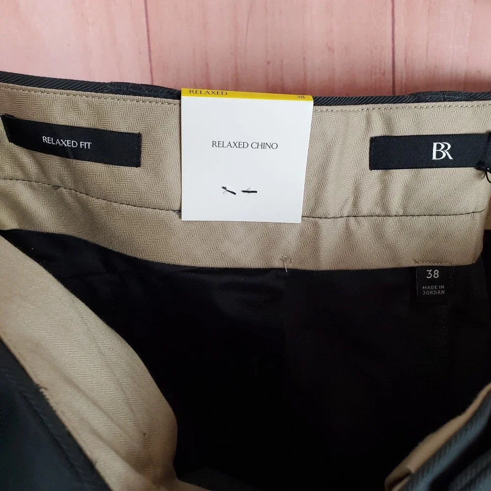 Banana Republic Mens Pant 38 Gray Cotton Slash Pockets Zip Fly Straight Slim Fit